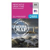 Ordnance Survey Landranger Active 88 Newcastle upon Tyne, Durham & Sunderland Map With Digital Version, Orange
