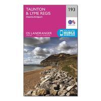 Ordnance Survey Landranger 193 Taunton & Lyme Regis, Chard & Bridport Map With Digital Version, Orange