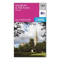 Ordnance Survey Landranger 184 Salisbury & The Plain, Amesbury Map With Digital Version, Orange