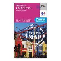 ordnance survey landranger active 102 preston blackpool lytham map wit ...