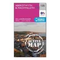 ordnance survey landranger active 135 aberystwyth machynlleth map with ...