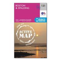 Ordnance Survey Landranger Active 131 Boston & Spalding Map With Digital Version, Orange