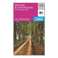 Ordnance Survey Landranger 153 Bedford, Huntingdon, St Neots & Biggleswade Map With Digital Version, Orange