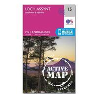 Ordnance Survey Landranger Active 15 Loch Assynt, Lochinver & Kylesku Map With Digital Version, Orange