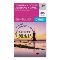 Ordnance Survey Landranger Active 159 Swansea & Gower, Carmarthen Map With Digital Version, Orange