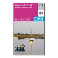 Ordnance Survey Landranger 178 Thames Estuary, Rochester & Southend-on-Sea Map With Digital Version, Orange