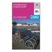 Ordnance Survey Landranger 45 Stonehaven & Banchory Map With Digital Version, Orange