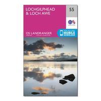 Ordnance Survey Landranger 55 Lochgilphead & Loch Awe Map With Digital Version, Orange