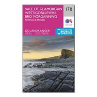 Ordnance Survey Landranger 170 Vale of Glamorgan, Rhondda & Porthcawl Map With Digital Version, Orange