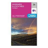 Ordnance Survey Landranger 26 Inverness & Loch Ness, Strathglass Map With Digital Version, Orange
