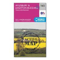 Ordnance Survey Landranger Active 165 Aylesbury, Leighton Buzzard, Thame & Berkhamstead Map With Digital Version, Orange