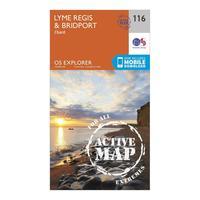 Ordnance Survey Explorer Active 116 Lyme Regis & Bridport Map With Digital Version, Orange