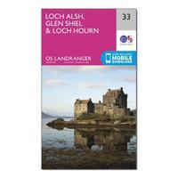 ordnance survey landranger 33 loch alsh glen shiel loch hourn map with ...