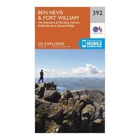 Ordnance Survey Explorer 392 Ben Nevis Map With Digital Version, Orange