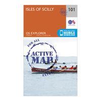 Ordnance Survey Explorer Active 101 Isles of Scilly Map With Digital Version, Orange