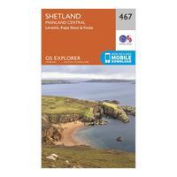 Ordnance Survey Explorer 467 Shetland - Mainland Central Map With Digital Version, Orange