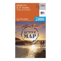 Ordnance Survey Explorer Active 104 Redruth & St Agnes Map With Digital Version, Orange