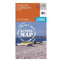 Ordnance Survey Explorer Active 115 Exmouth & Sidmouth Map With Digital Version, Orange