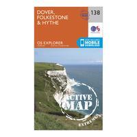 Ordnance Survey Explorer Active 138 Dover, Folkstore & Hythe Map With Digital Version, Orange