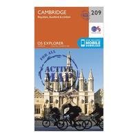 Ordnance Survey Explorer Active 209 Cambridge, Royston, Duxford & Linton Map With Digital Version, Orange