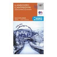 Ordnance Survey Explorer Active 187 Llandovery, Llanwrtyd Wells & Lyn Brianne Map With Digital Version, Orange