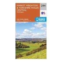 Ordnance Survey Explorer 294 Market Weighton & Yorkshire Wolds Central Map With Digital Version, Orange