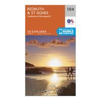 Ordnance Survey Explorer 104 Redruth & St Agnes Map With Digital Version, Orange