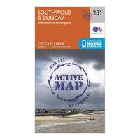 Ordnance Survey Explorer Active 231 Southwold & Bungay Map With Digital Version, Orange