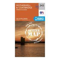 Ordnance Survey Explorer Active 343 Motherwell & Coatbridge Map With Digital Version, Orange