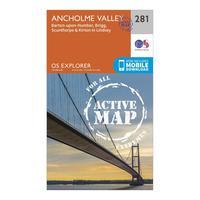 Ordnance Survey Explorer Active 281 Ancholme Valley Map With Digital Version, Orange