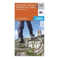 Ordnance Survey Explorer Active 141 Cheddar Gorge & Mendip Hills West Map With Digital Version, Orange