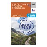 Ordnance Survey Explorer Active 428 Kyle of Lochalsh, Plockton & Applecross Map With Digital Version, Orange