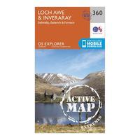 Ordnance Survey Explorer Active 360 Loch Awe & Inveraray Map With Digital Version, Orange