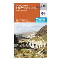 Ordnance Survey Explorer Active 328 Sanquhar & New Cumnock Map With Digital Version, Orange