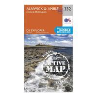 ordnance survey explorer active 332 alnwick amble map with digital ver ...