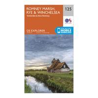 Ordnance Survey Explorer 125 Romney Marsh, Rye & Winchelsea Map With Digital Version, Orange