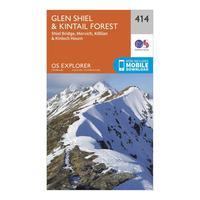 Ordnance Survey Explorer 414 Glan Shiel & Kintail Forest Map With Digital Version, Orange