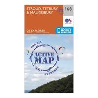 Ordnance Survey Explorer Active 168 Stroud, Tetbury & Malmesbury Map With Digital Version, Orange