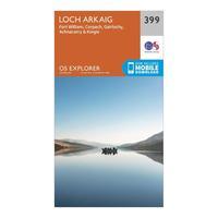 Ordnance Survey Explorer 399 Loch Arkaig Map With Digital Version, Orange