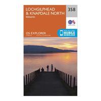 ordnance survey explorer 358 lochgilphead knapdale north map with digi ...