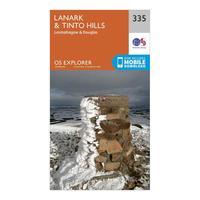 Ordnance Survey Explorer 335 Lanark & Tinto Hills Map With Digital Version, Orange