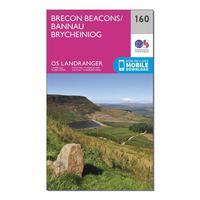 Ordnance Survey Landranger 160 Brecon Beacons Map With Digital Version, Orange