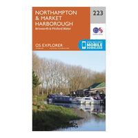 Ordnance Survey Explorer 223 Northampton, Market Harborough, Brixworth & Pitsford Water Map With Digital Version, Orange