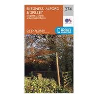 Ordnance Survey Explorer 274 Skegness, Alford & Spilsby Map With Digital Version, Orange