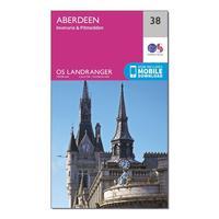 Ordnance Survey Landranger 38 Aberdeen, Inverurie & Pitmedden Map With Digital Version, Orange
