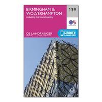 Ordnance Survey Landranger 139 Birmingham & Wolverhampton Map With Digital Version, Orange