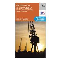 Ordnance Survey Explorer 162 Greenwich & Gravesend Map With Digital Version, Orange