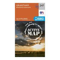 Ordnance Survey Explorer Active 247 Grantham Map With Digital Version, Orange