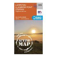 ordnance survey explorer active 199 lampeter tregaron llan non map wit ...