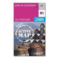 Ordnance Survey Landranger Active 61 Jura & Colonsay Map With Digital Version, Orange